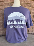 Men's Short Sleeve Run Mountains Purple