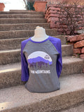 Women's Run Mountains 3/4 Sleeve Purple/Gray