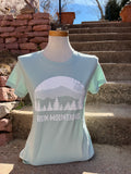 Women's Short Sleeved Run Mountains Light Green