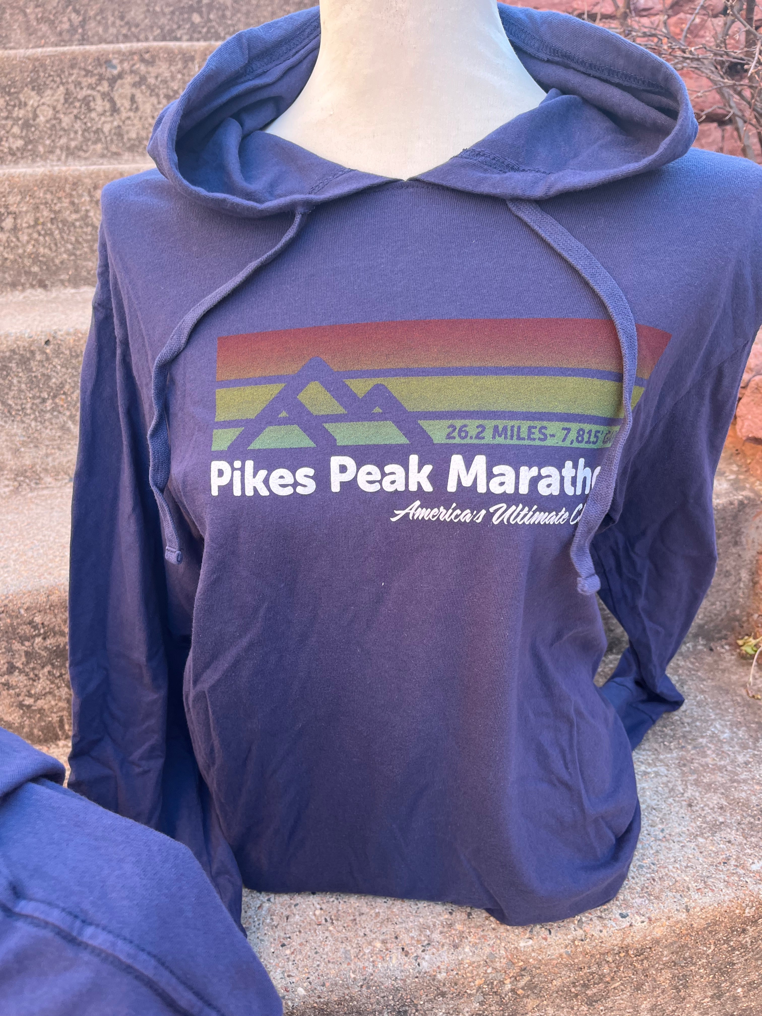 Unisex Pikes Peak Marathon Striped Hoodie